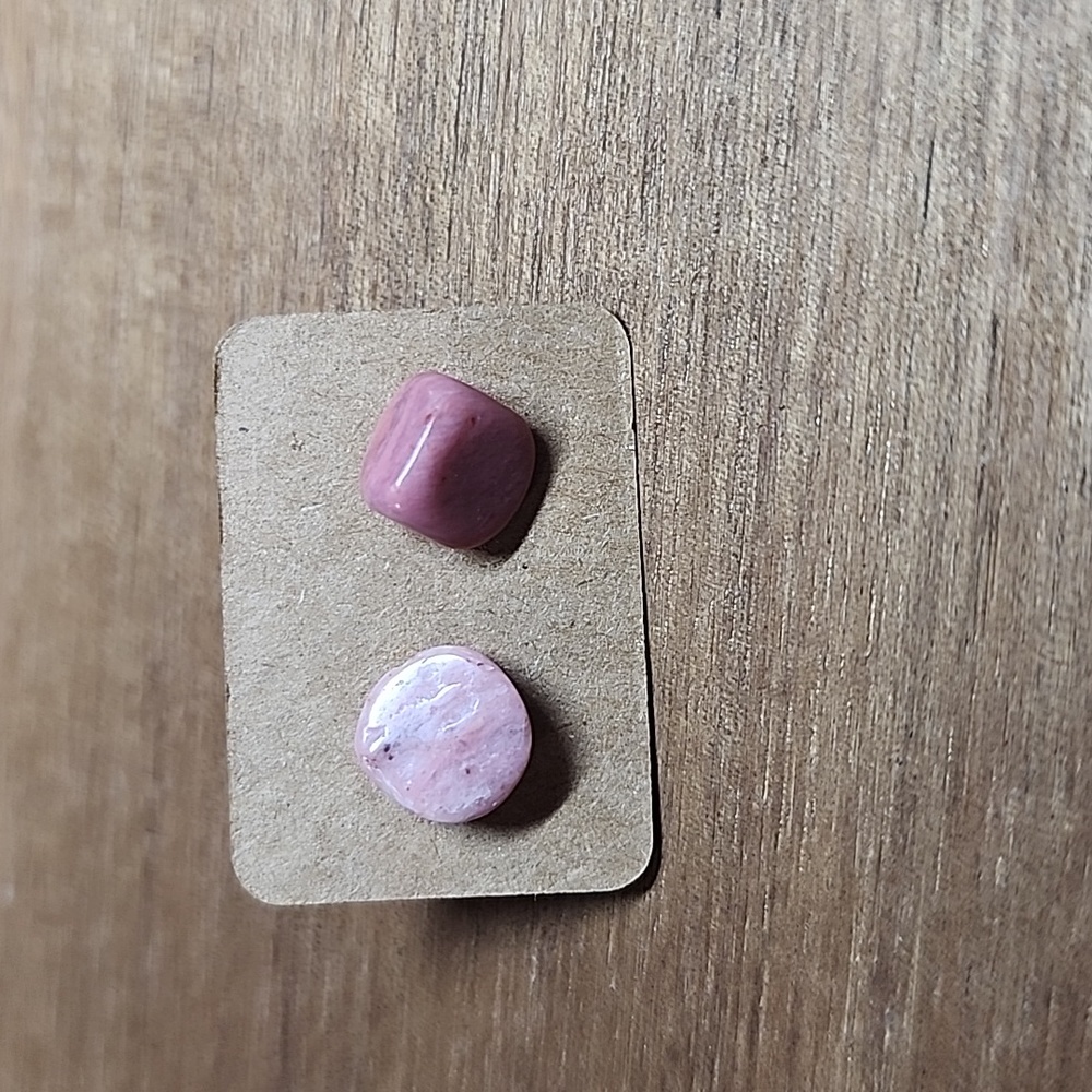 Rhodonite Stud Earrings - Picture 3 of 10